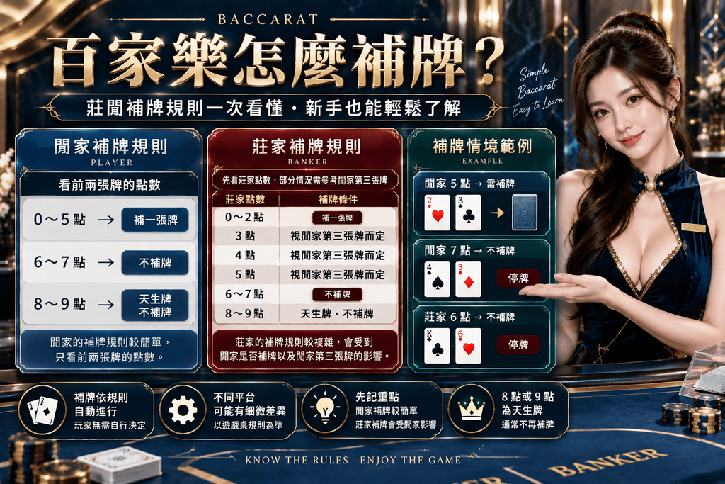 百家樂補牌規則簡介