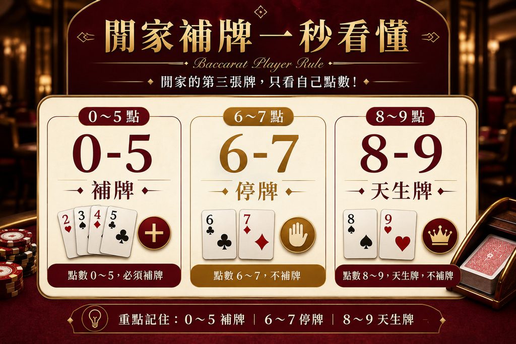 閒家補牌規則圖解
