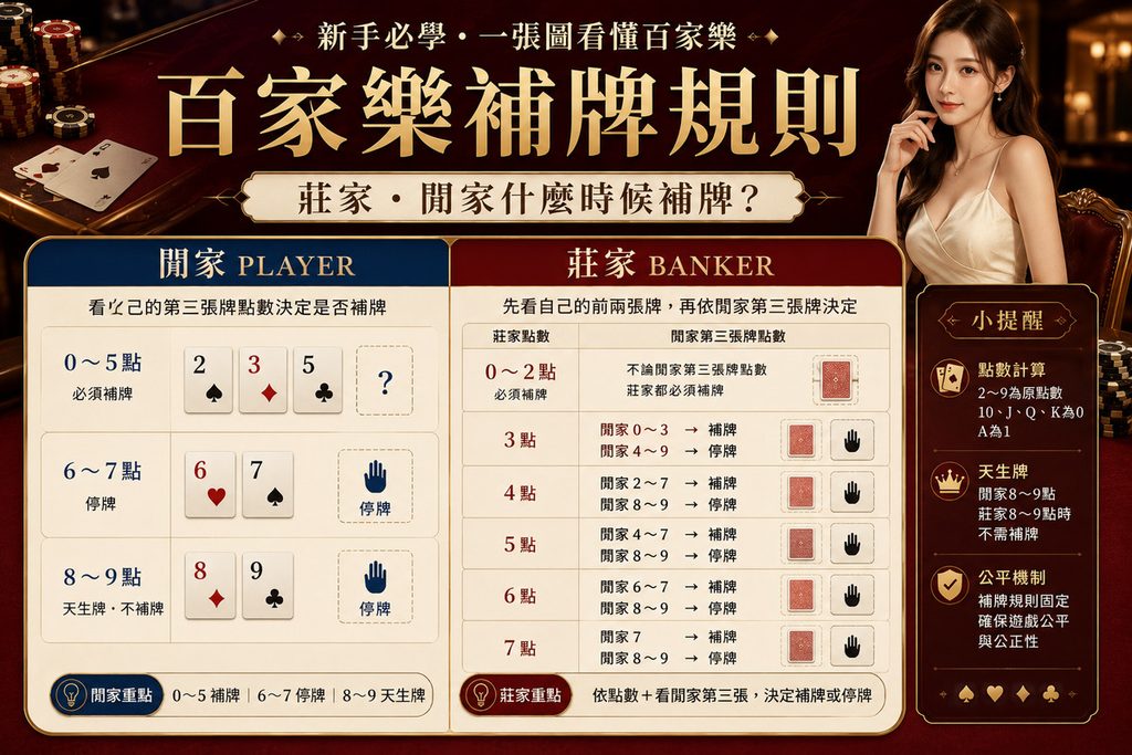 莊家補牌完整規則圖表