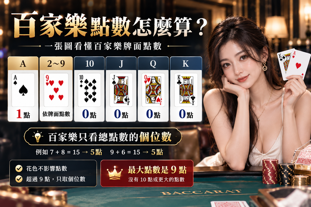 百家樂點數計算說明